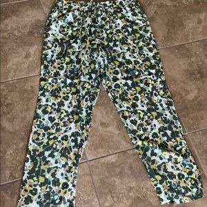 NWT Hearts of Palm watercolor tie waist pants